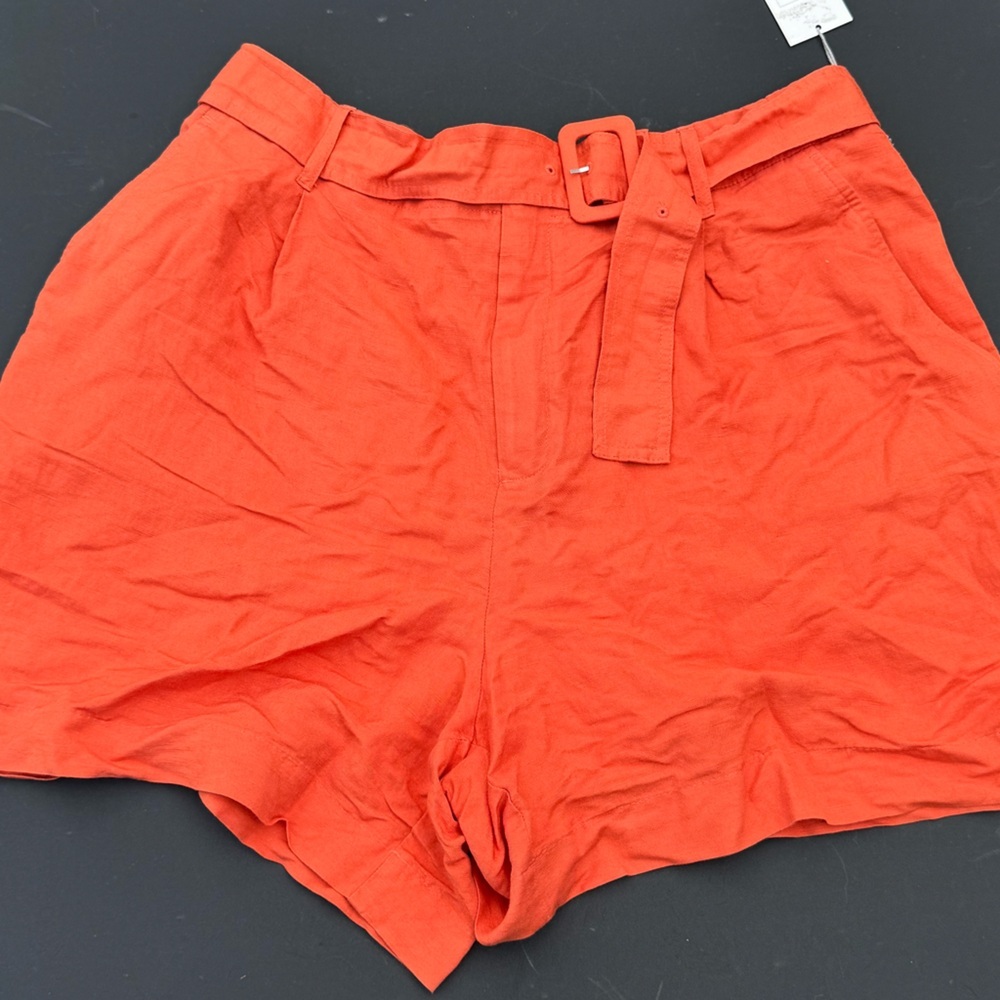 Women's Orange Belted Shorts xxl‎